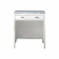 James Martin Vanities Addison 30in Countertop Unit, Glossy White w/ 3 CM Carrara Marble Top E444-CU30-GW-3CAR